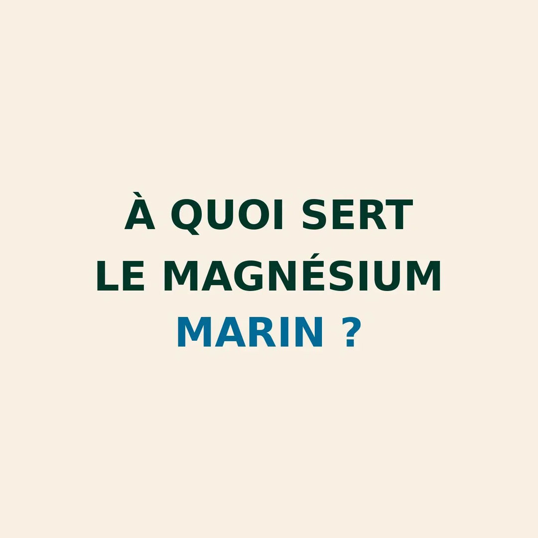 visuel professionnel illustrant les bienfaits du magnésium marin avec une typographie épurée