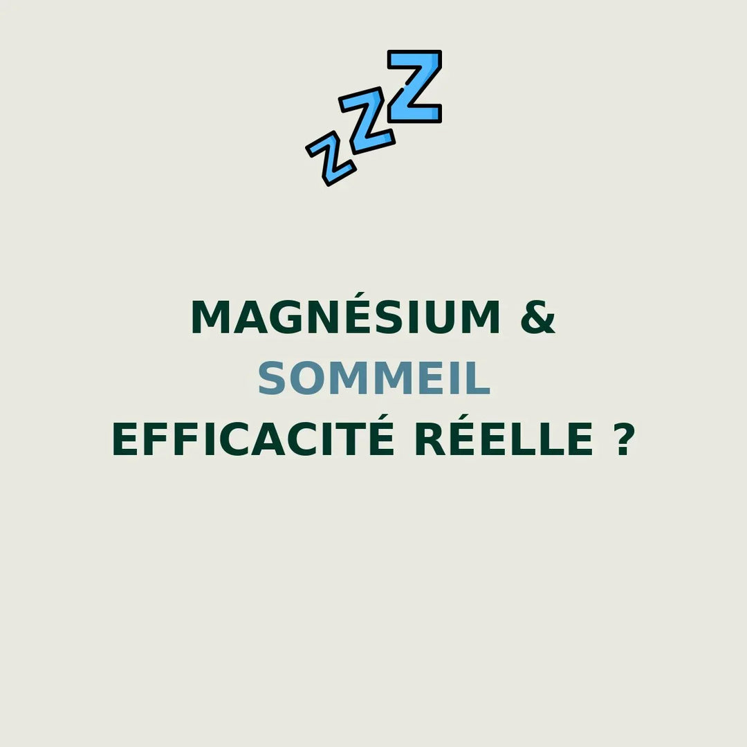 image professionnelle SEO sur les bienfaits du magnésium pour le sommeil avec une icône reposante en haut du visuel
