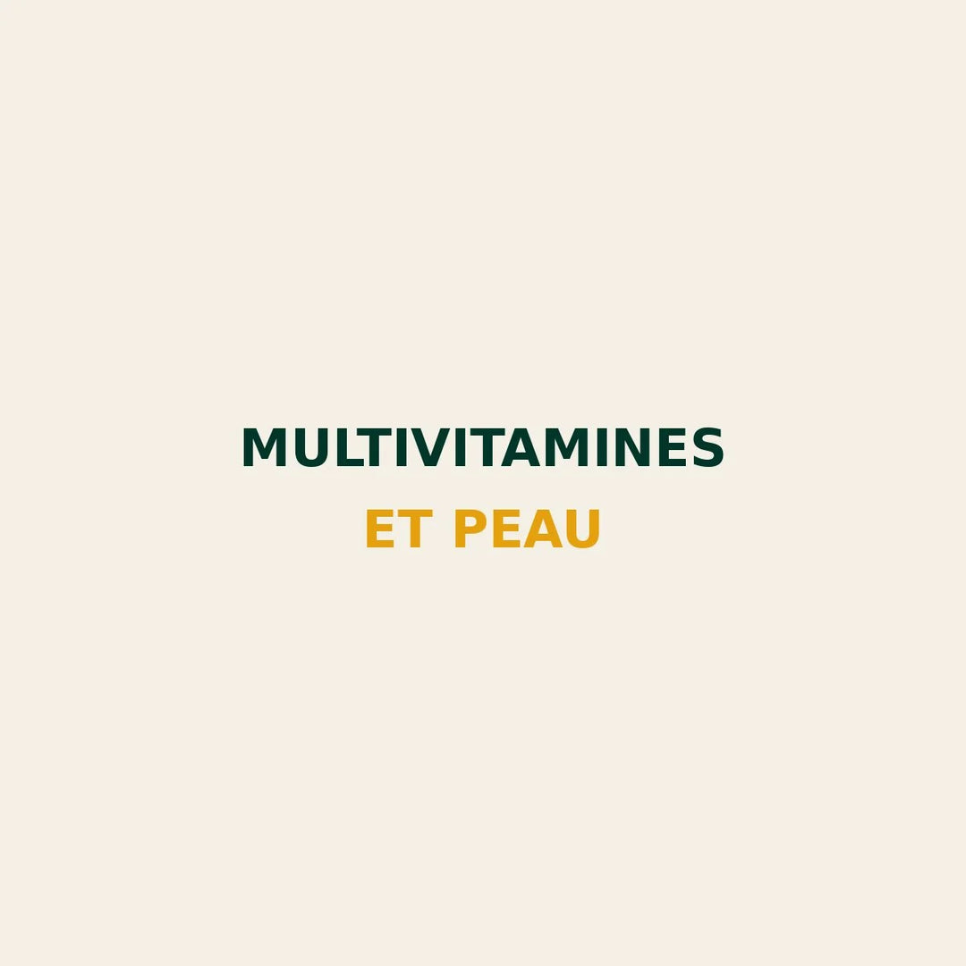 visuel Likama sur les bienfaits visibles des multivitamines pour une peau plus lumineuse, hydratée et saine naturellement