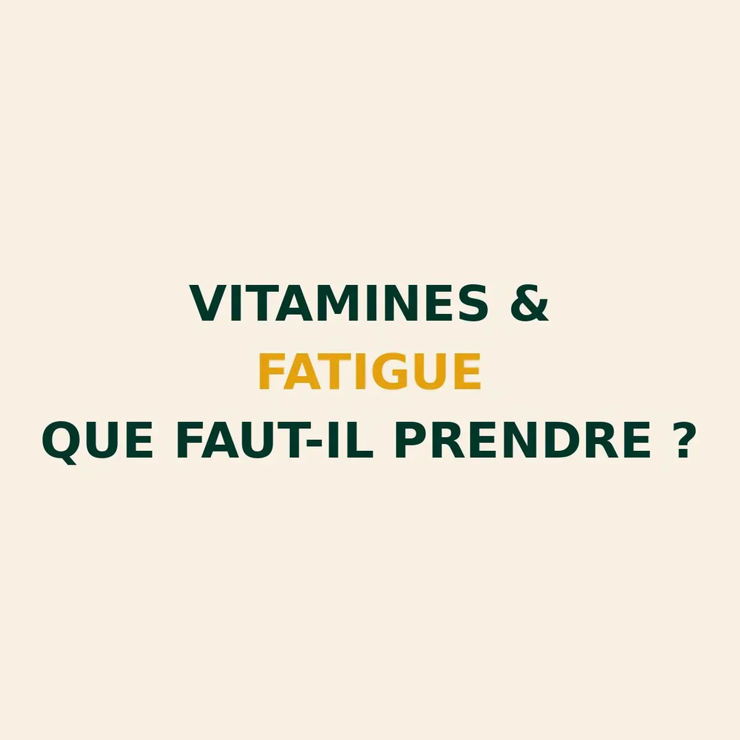 image informative sur les vitamines à privilégier contre la fatigue physique et mentale dans un style épuré