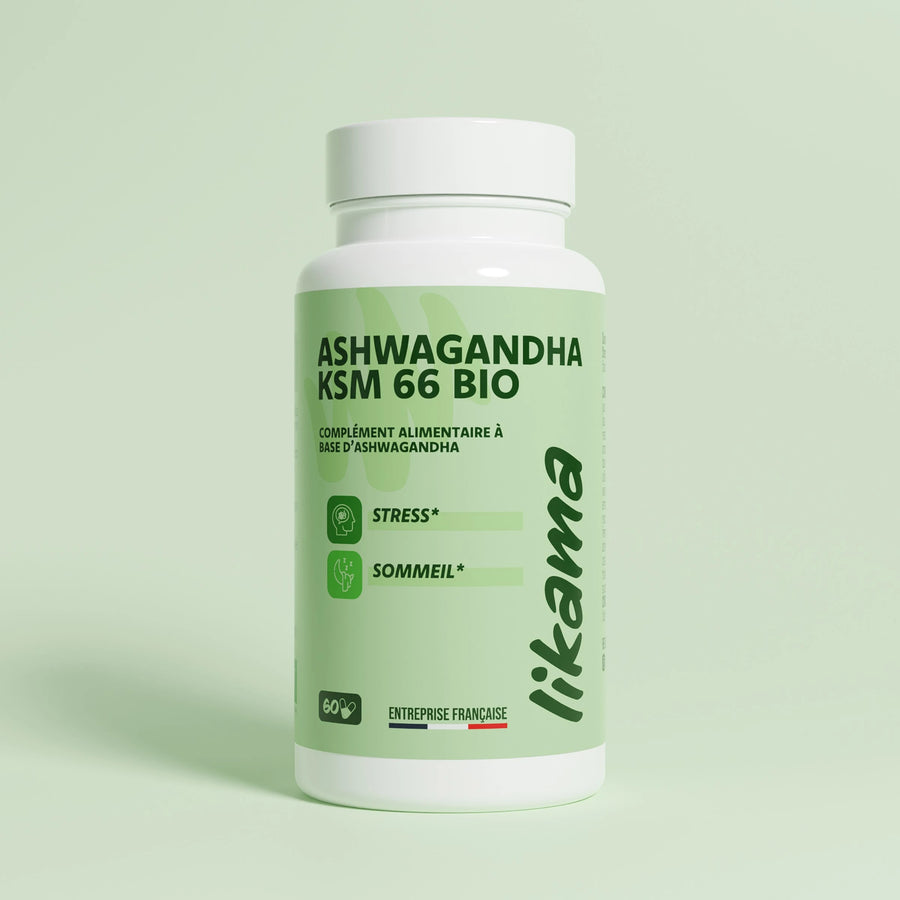 pilulier ashwagandha ksm66 bio likama 60 gélules stress sommeil naturel