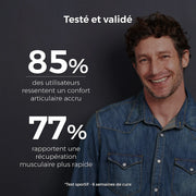 homme souriant ressent un confort articulaire et une récupération plus rapide