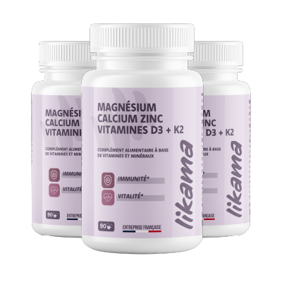 Magnésium Calcium Zinc Vitamines D3 + K2