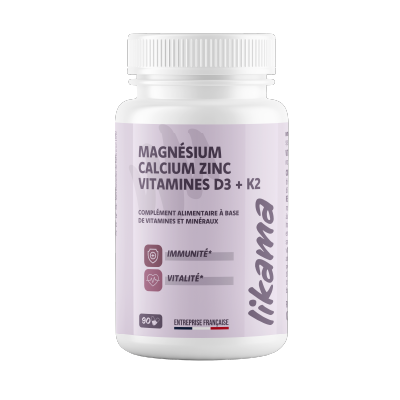 Magnésium Calcium Zinc Vitamines D3 + K2 - Solo