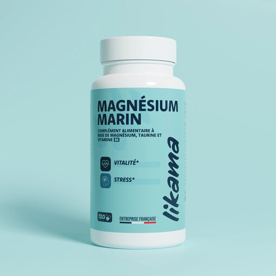 pilulier magnesium marin likama 120 gélules stress vitalite vitamine b6