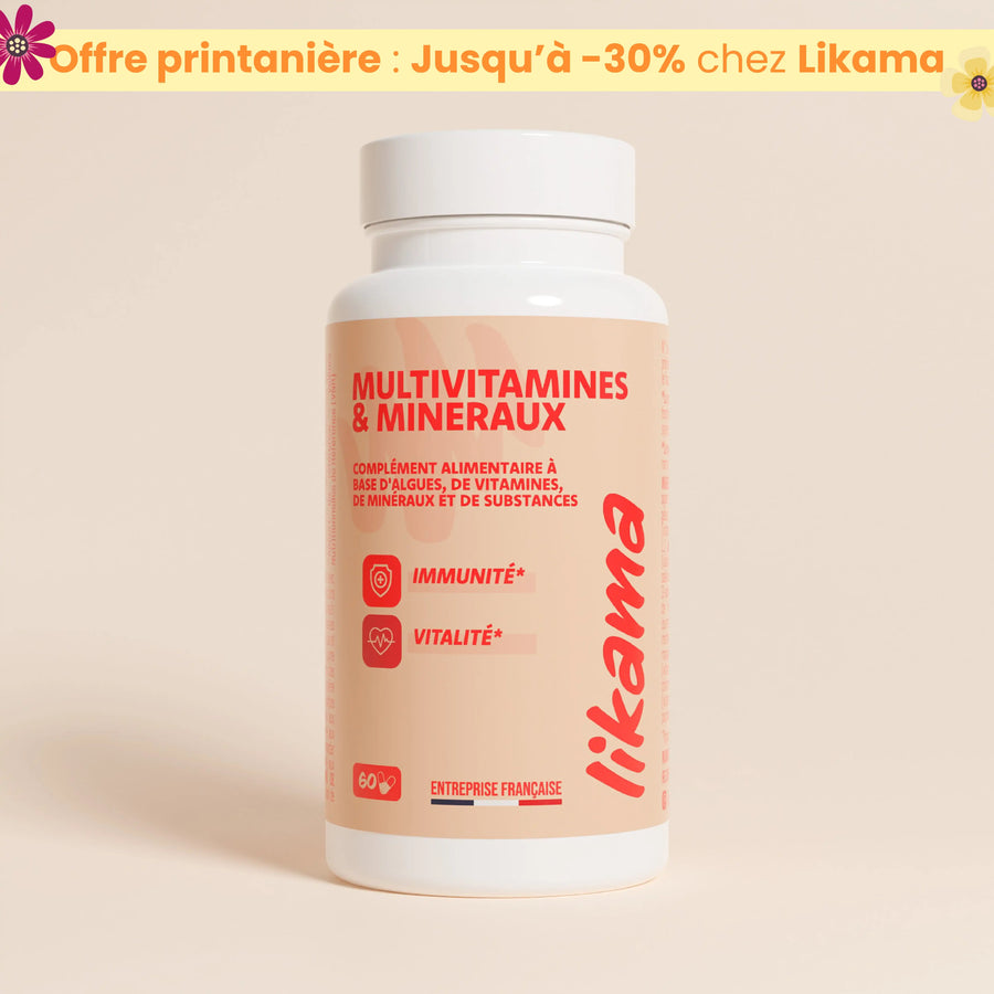 Multivitamines et minéraux Likama à base d’algues pour vitalité et immunité